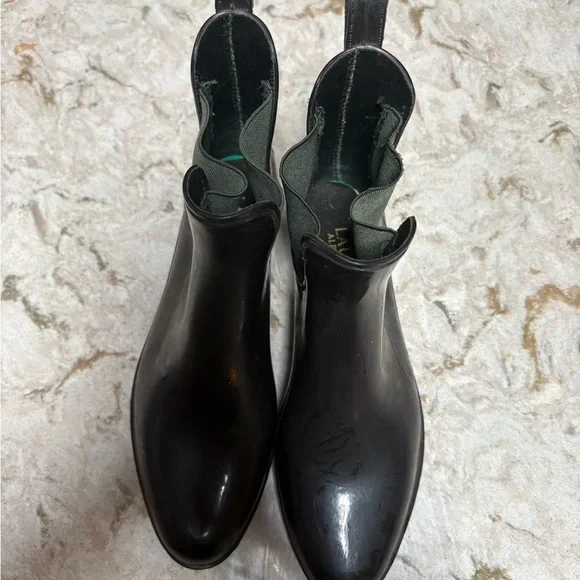 Women's Ralph Lauren Rain Boots with Green Trim - Picture 13 of 13